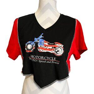 Motorcycle Super Cropped Distressed Graphic T